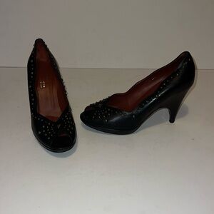 Donald Pliner Studded Peep-toe Pumps